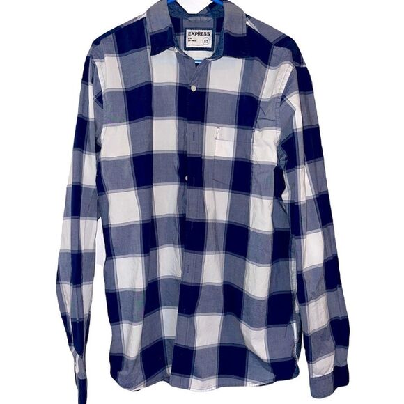 Express Slim Soft Wash Plaid Button Down Shirt - Picture 1 of 9
